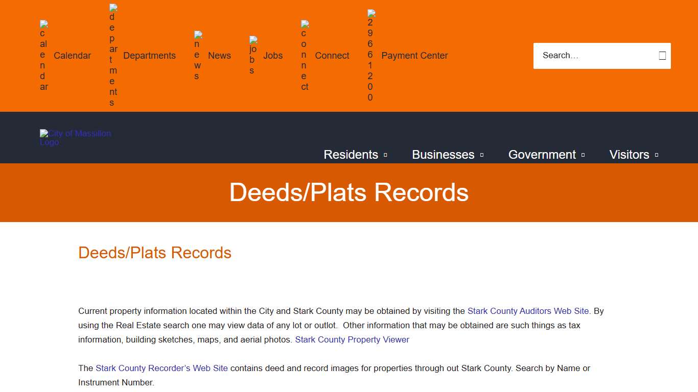 Deeds/Plats Records - City of Massillon