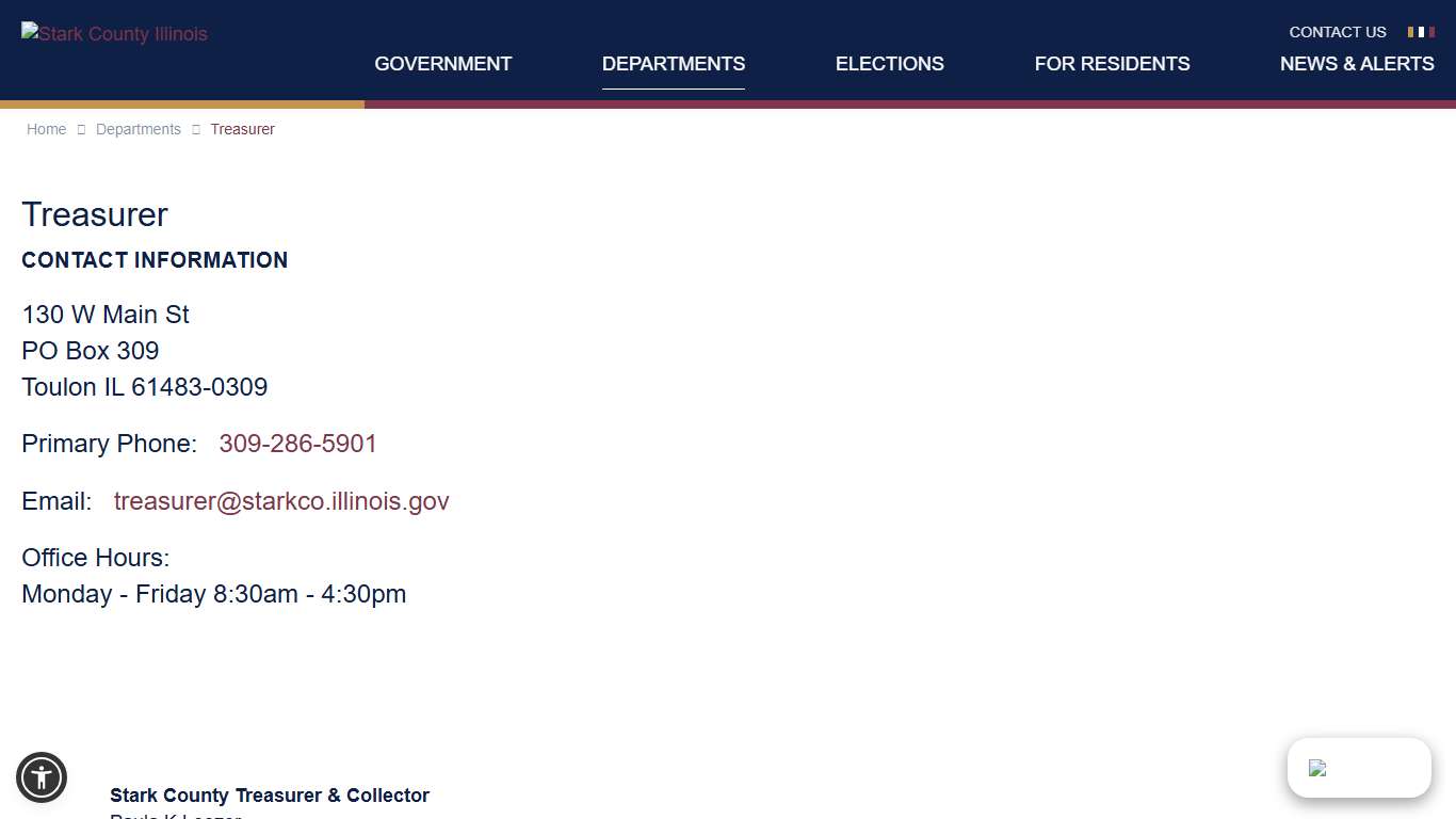 Treasurer Stark County IL